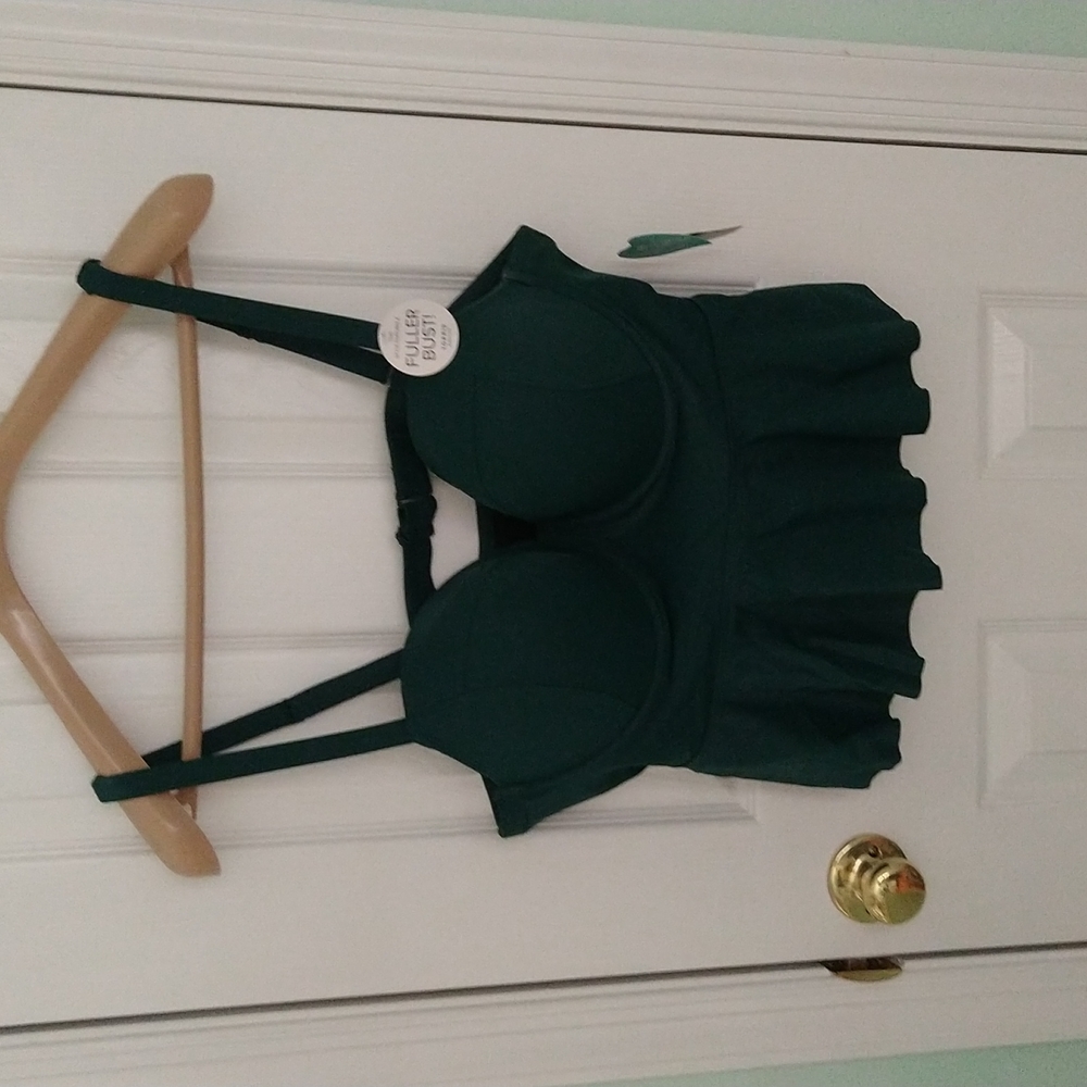 Torrid 1F Green Bathing Suit Top